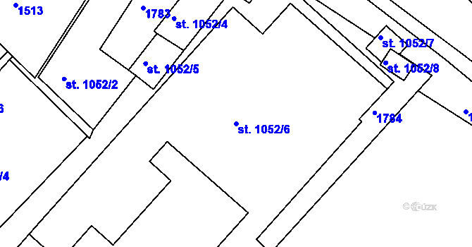 Parcela st. 1052/6 v KÚ Chlumec nad Cidlinou, Katastrální mapa