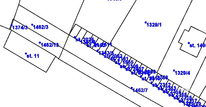 Parcela st. 2062 v KÚ Chlumec nad Cidlinou, Katastrální mapa