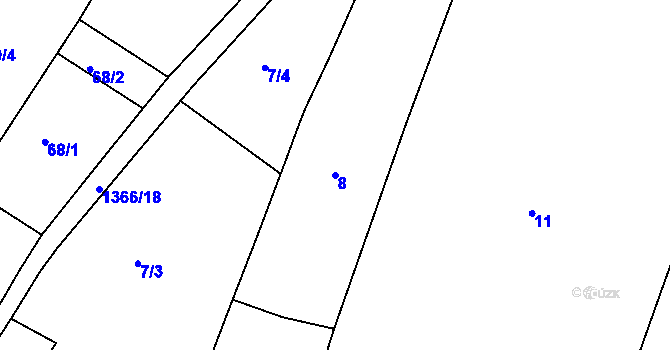 Parcela st. 8 v KÚ Chlumec nad Cidlinou, Katastrální mapa