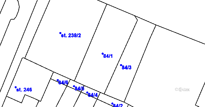 Parcela st. 84/1 v KÚ Chlumec nad Cidlinou, Katastrální mapa