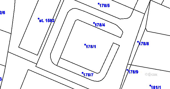 Parcela st. 178/1 v KÚ Chlumec nad Cidlinou, Katastrální mapa