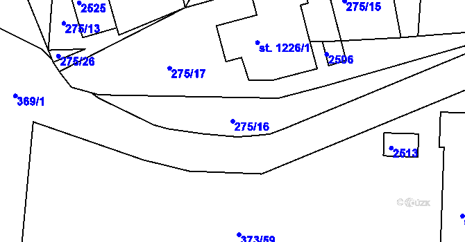 Parcela st. 275/16 v KÚ Chlumec nad Cidlinou, Katastrální mapa