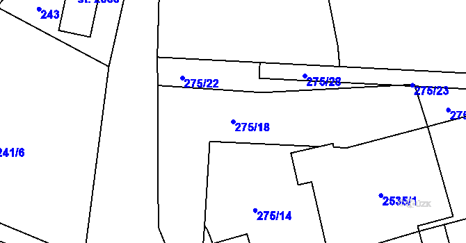 Parcela st. 275/18 v KÚ Chlumec nad Cidlinou, Katastrální mapa