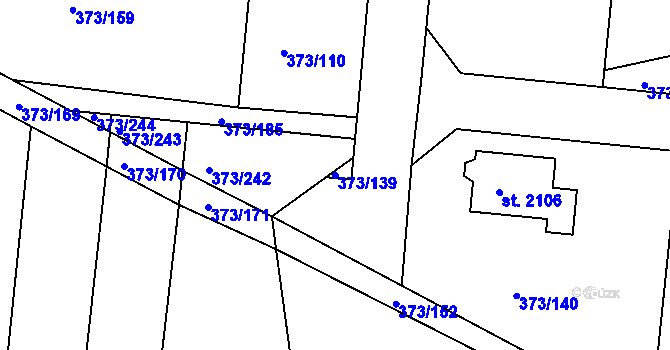 Parcela st. 373/139 v KÚ Chlumec nad Cidlinou, Katastrální mapa