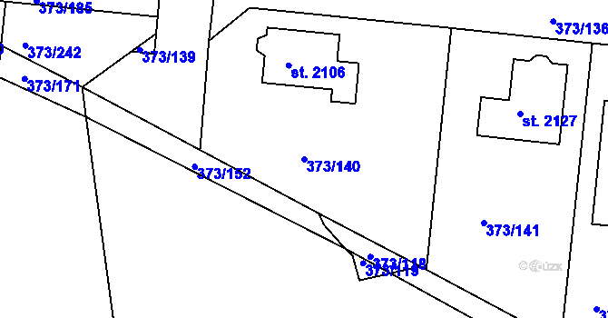 Parcela st. 373/140 v KÚ Chlumec nad Cidlinou, Katastrální mapa