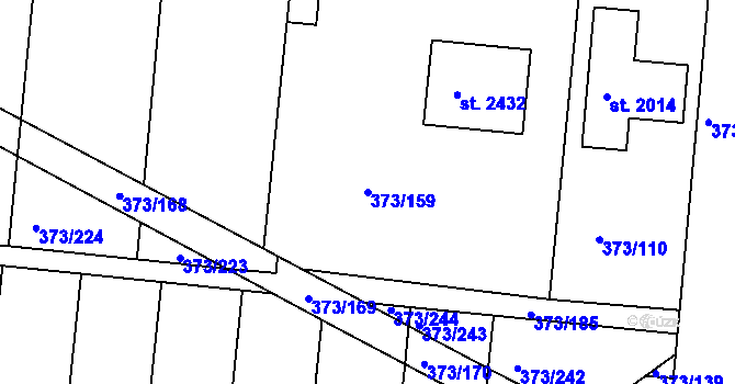 Parcela st. 373/159 v KÚ Chlumec nad Cidlinou, Katastrální mapa