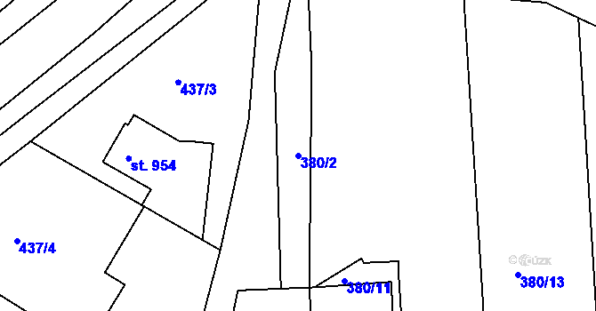 Parcela st. 380/2 v KÚ Chlumec nad Cidlinou, Katastrální mapa