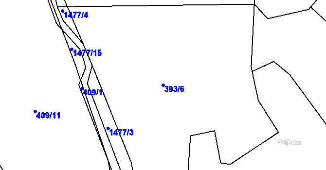 Parcela st. 393/6 v KÚ Chlumec nad Cidlinou, Katastrální mapa
