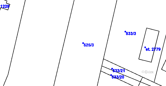 Parcela st. 525/3 v KÚ Chlumec nad Cidlinou, Katastrální mapa