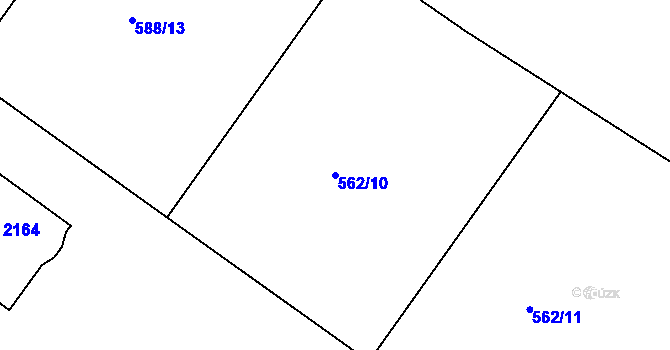 Parcela st. 562/10 v KÚ Chlumec nad Cidlinou, Katastrální mapa