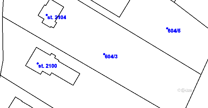 Parcela st. 604/3 v KÚ Chlumec nad Cidlinou, Katastrální mapa