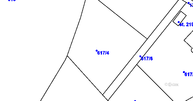 Parcela st. 617/4 v KÚ Chlumec nad Cidlinou, Katastrální mapa
