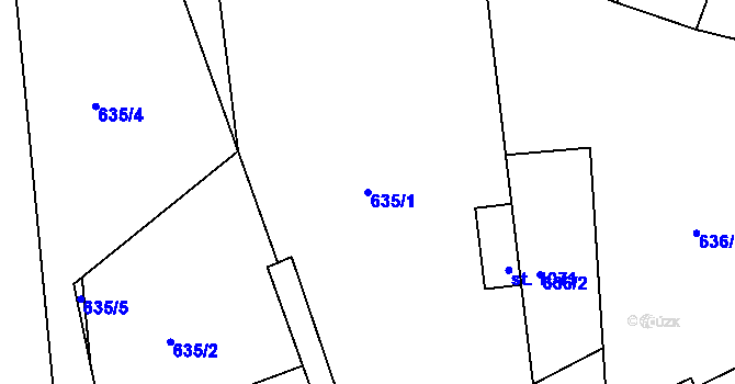 Parcela st. 635/1 v KÚ Chlumec nad Cidlinou, Katastrální mapa