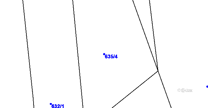 Parcela st. 635/4 v KÚ Chlumec nad Cidlinou, Katastrální mapa