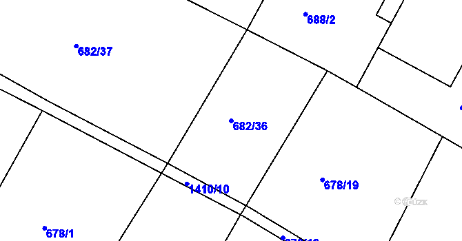 Parcela st. 682/36 v KÚ Chlumec nad Cidlinou, Katastrální mapa