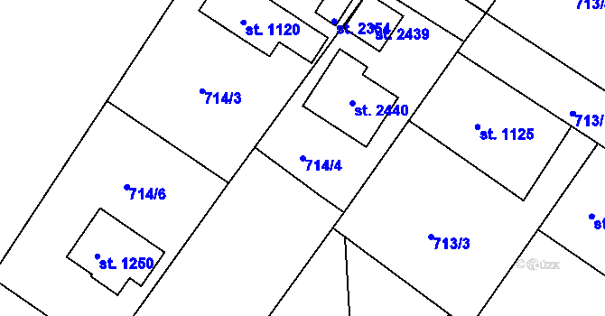 Parcela st. 714/4 v KÚ Chlumec nad Cidlinou, Katastrální mapa