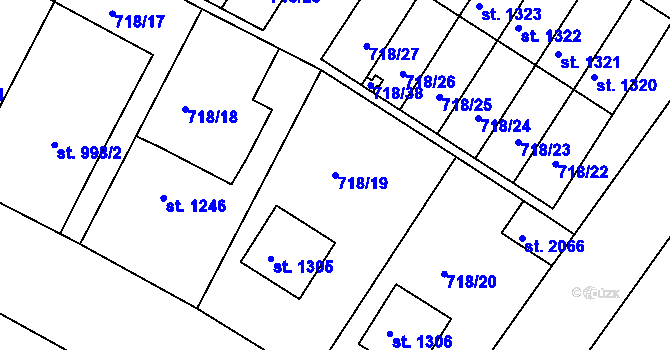 Parcela st. 718/19 v KÚ Chlumec nad Cidlinou, Katastrální mapa