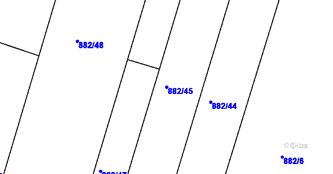 Parcela st. 882/45 v KÚ Chlumec nad Cidlinou, Katastrální mapa