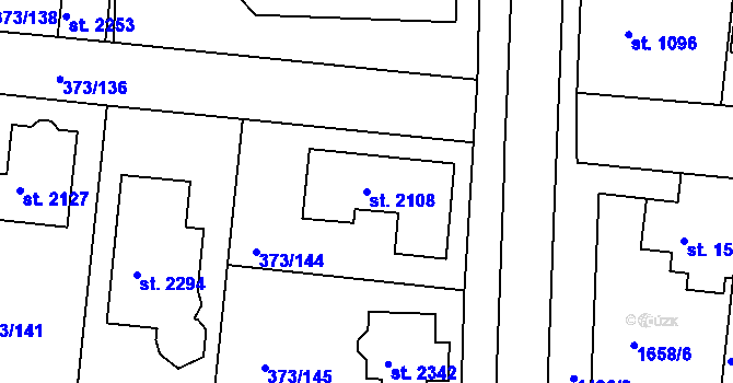 Parcela st. 2108 v KÚ Chlumec nad Cidlinou, Katastrální mapa