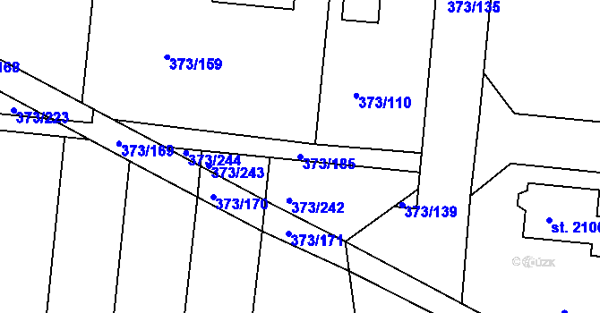Parcela st. 373/185 v KÚ Chlumec nad Cidlinou, Katastrální mapa