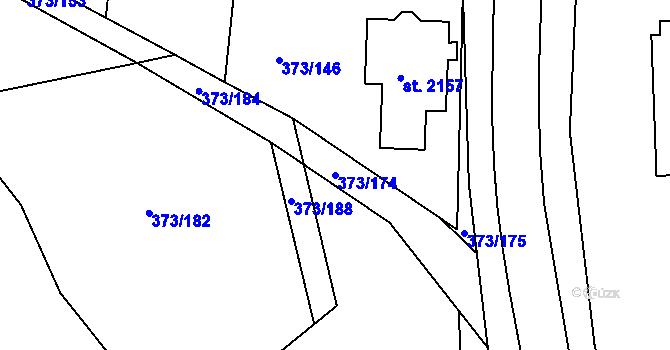 Parcela st. 373/174 v KÚ Chlumec nad Cidlinou, Katastrální mapa