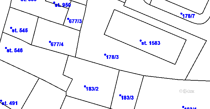Parcela st. 178/3 v KÚ Chlumec nad Cidlinou, Katastrální mapa