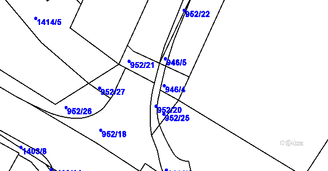 Parcela st. 946/4 v KÚ Chlumec nad Cidlinou, Katastrální mapa