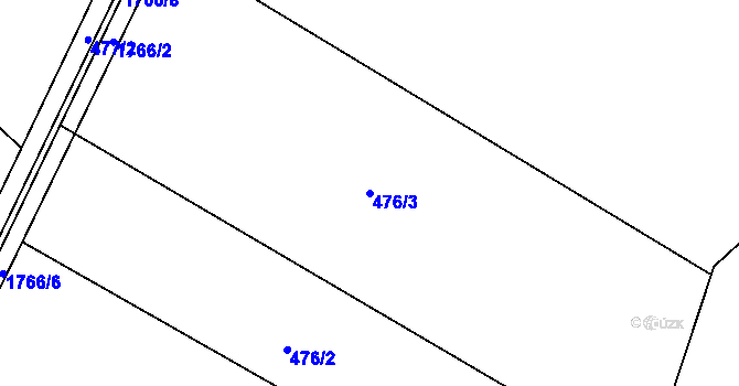 Parcela st. 476/3 v KÚ Chlumec nad Cidlinou, Katastrální mapa