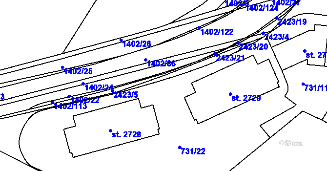 Parcela st. 731/20 v KÚ Chlumec nad Cidlinou, Katastrální mapa