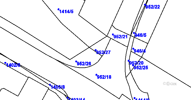 Parcela st. 952/27 v KÚ Chlumec nad Cidlinou, Katastrální mapa