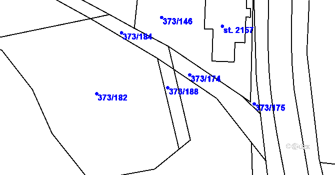 Parcela st. 373/188 v KÚ Chlumec nad Cidlinou, Katastrální mapa