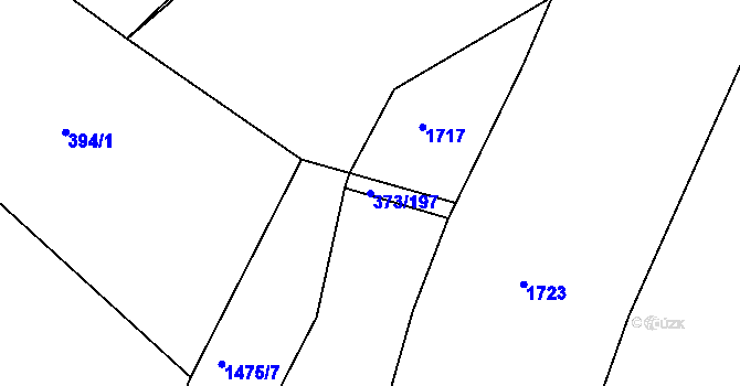 Parcela st. 373/197 v KÚ Chlumec nad Cidlinou, Katastrální mapa
