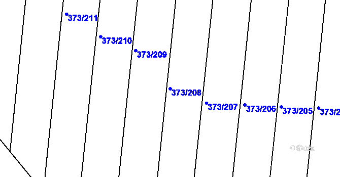 Parcela st. 373/208 v KÚ Chlumec nad Cidlinou, Katastrální mapa