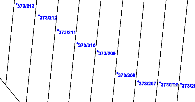 Parcela st. 373/209 v KÚ Chlumec nad Cidlinou, Katastrální mapa