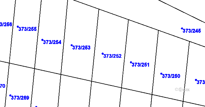 Parcela st. 373/252 v KÚ Chlumec nad Cidlinou, Katastrální mapa