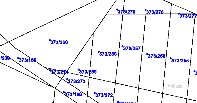 Parcela st. 373/258 v KÚ Chlumec nad Cidlinou, Katastrální mapa