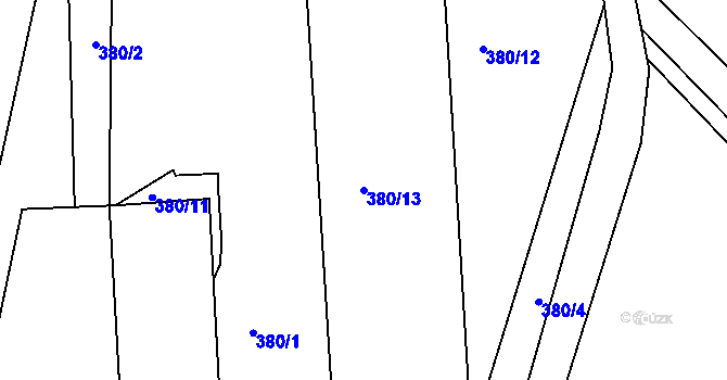 Parcela st. 380/13 v KÚ Chlumec nad Cidlinou, Katastrální mapa