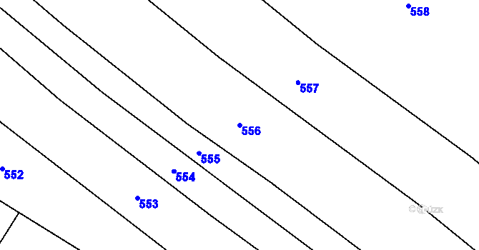 Parcela st. 556 v KÚ Chlumec nad Cidlinou, Katastrální mapa