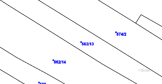 Parcela st. 562/13 v KÚ Chlumec nad Cidlinou, Katastrální mapa