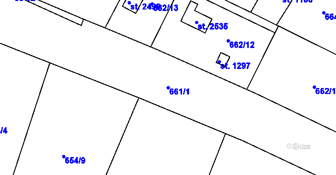 Parcela st. 661/1 v KÚ Chlumec nad Cidlinou, Katastrální mapa