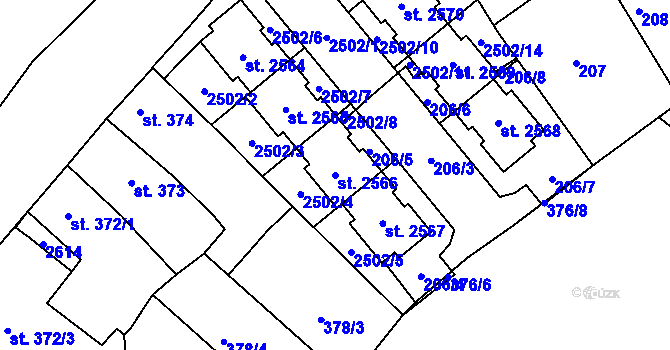 Parcela st. 2566 v KÚ Chlumec nad Cidlinou, Katastrální mapa