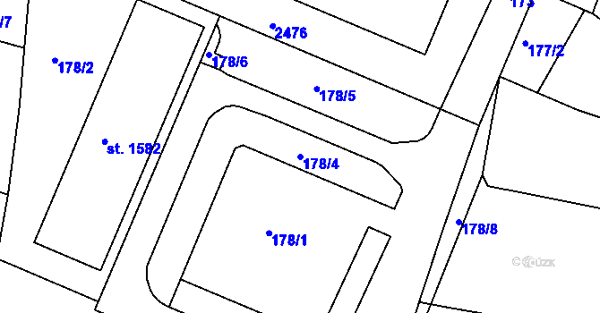 Parcela st. 178/4 v KÚ Chlumec nad Cidlinou, Katastrální mapa