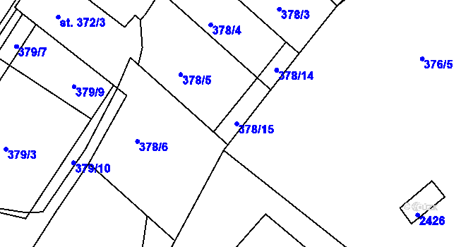 Parcela st. 378/15 v KÚ Chlumec nad Cidlinou, Katastrální mapa