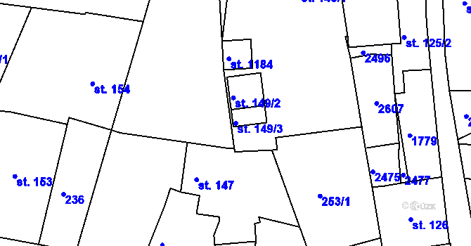 Parcela st. 149/3 v KÚ Chlumec nad Cidlinou, Katastrální mapa