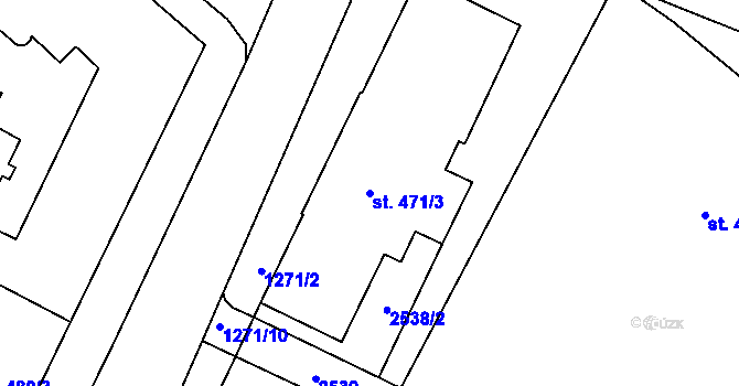 Parcela st. 471/3 v KÚ Chlumec nad Cidlinou, Katastrální mapa