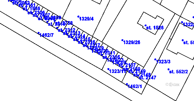 Parcela st. 2311 v KÚ Chlumec nad Cidlinou, Katastrální mapa