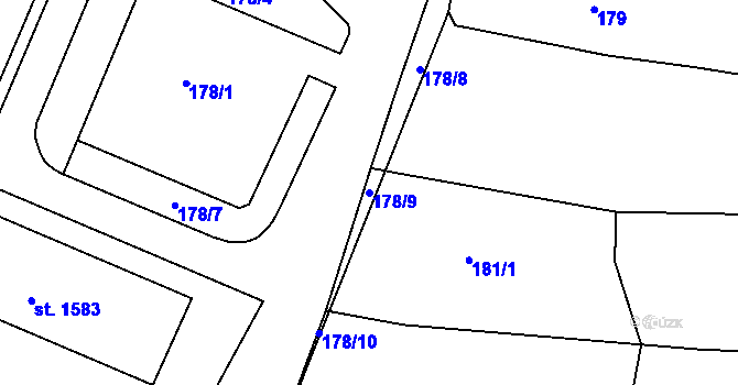 Parcela st. 178/9 v KÚ Chlumec nad Cidlinou, Katastrální mapa