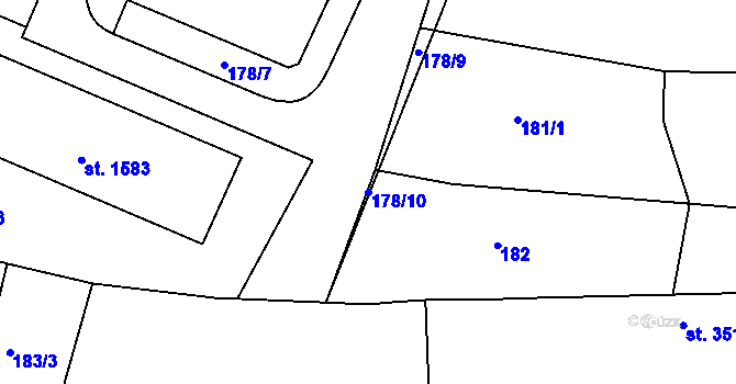 Parcela st. 178/10 v KÚ Chlumec nad Cidlinou, Katastrální mapa
