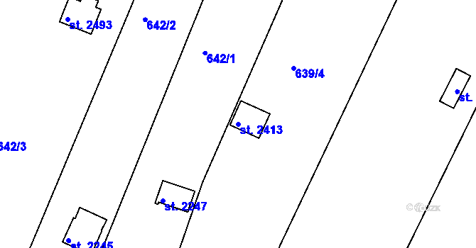 Parcela st. 2413 v KÚ Chlumec nad Cidlinou, Katastrální mapa