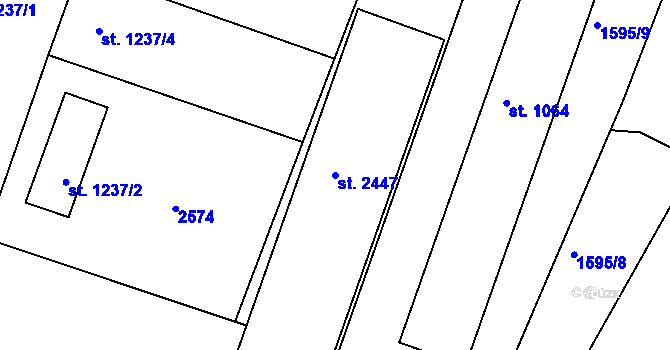 Parcela st. 2447 v KÚ Chlumec nad Cidlinou, Katastrální mapa